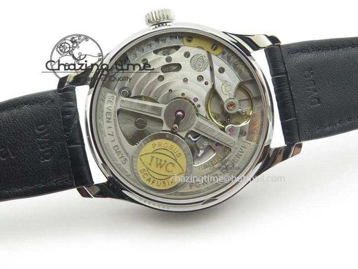 MIROTIME 0416 Breathable Portuguese Real PR IW500127 ZF 1:1 Best Edition Gray Red Dial On Black Leather Strap A 7332